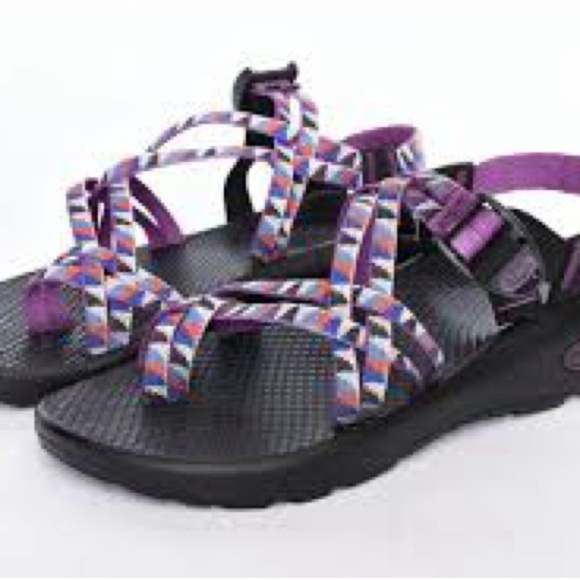 Chaco Black and Purple Adventure Sandals - Picture 2 of 5